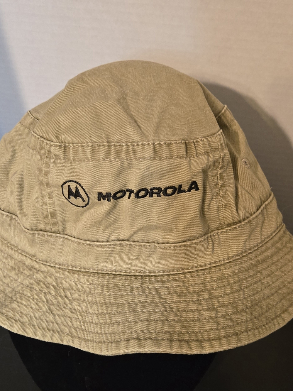 Motorola Khaki Bucket Hat 90s Vintage